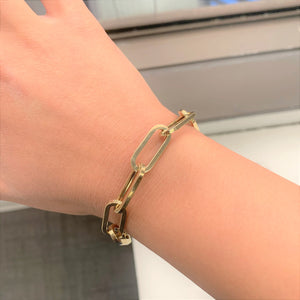 14k Gold Jumbo Paperclip Link Bracelet