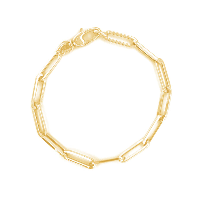 14k Gold Paperclip Link Bracelet