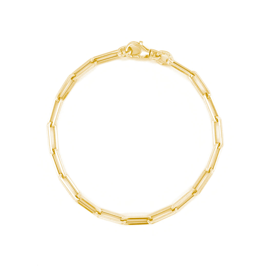 14k Gold Paperclip Link Bracelet