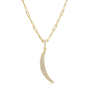14k Gold & Diamond Moon Charm