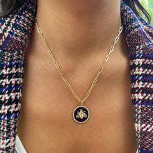 Load image into Gallery viewer, 14k Gold Black Agate &amp; Diamond Dragon Fly Disc Charm