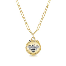 Load image into Gallery viewer, 14k Gold &amp; Black Diamond Bumble Bee Charm