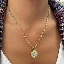 Load image into Gallery viewer, 14k Gold &amp; Black Diamond Bumble Bee Charm