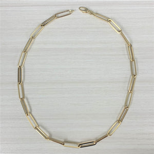 14k Gold Paperclip Link Necklace - X-Large