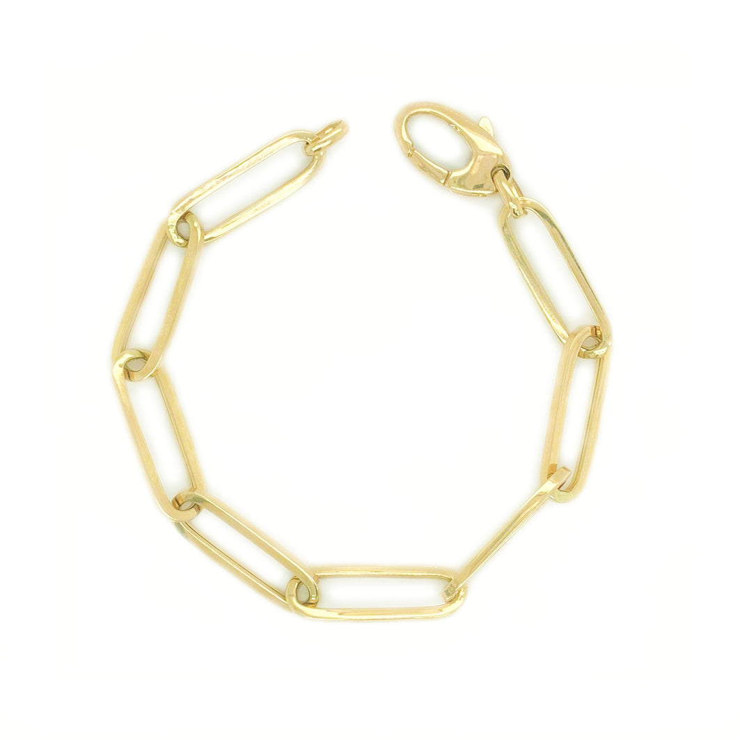 14k Gold Paperclip Link Bracelet