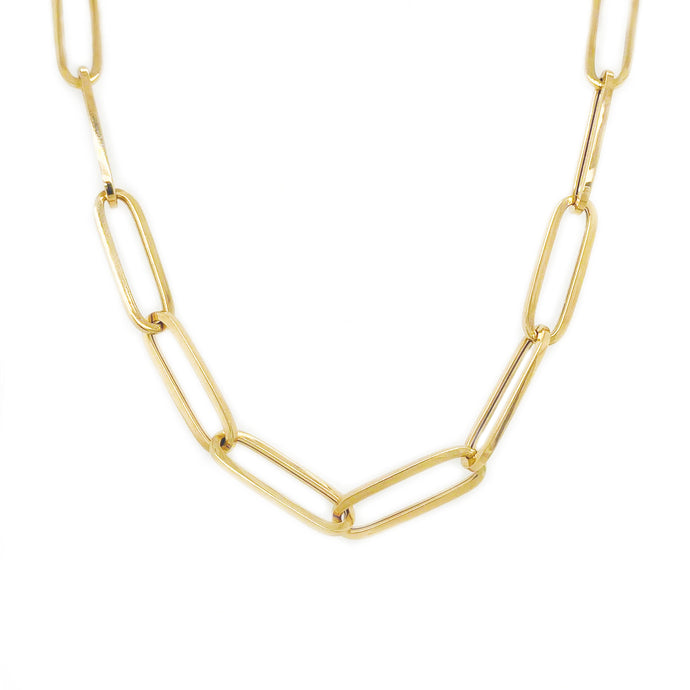 14k Gold Paperclip Link Necklace - XX-Large