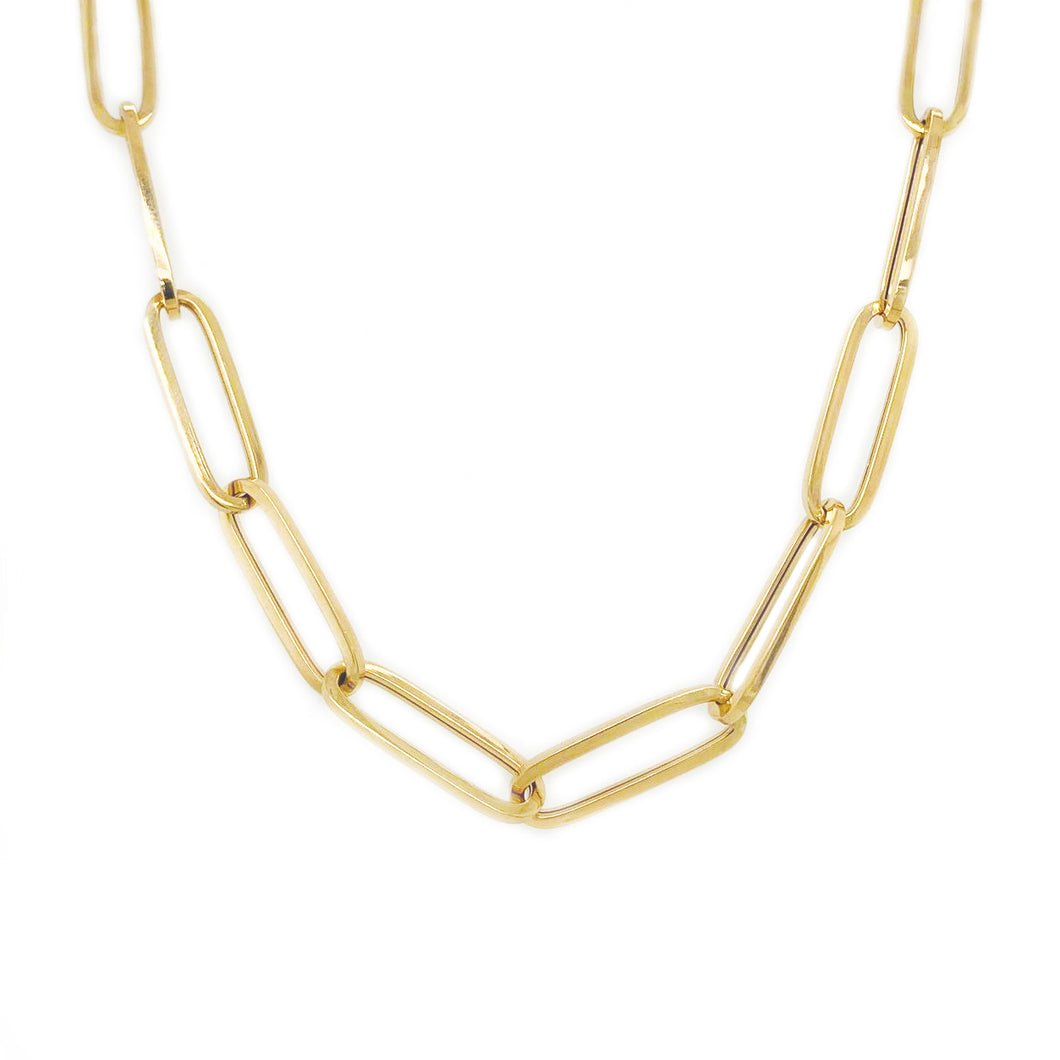 14k Gold Paperclip Link Necklace - XX-Large