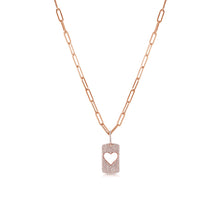 Load image into Gallery viewer, 14k Gold &amp; Diamond Heart Dog Tag Charm
