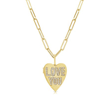 Load image into Gallery viewer, 14k Gold &amp; Diamond Heart Charm Locket