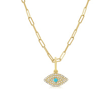 Load image into Gallery viewer, 14k Gold &amp; Diamond Evil Eye Charm