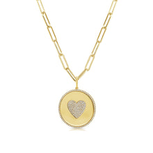 Load image into Gallery viewer, 14k Gold &amp; Diamond Heart Charm