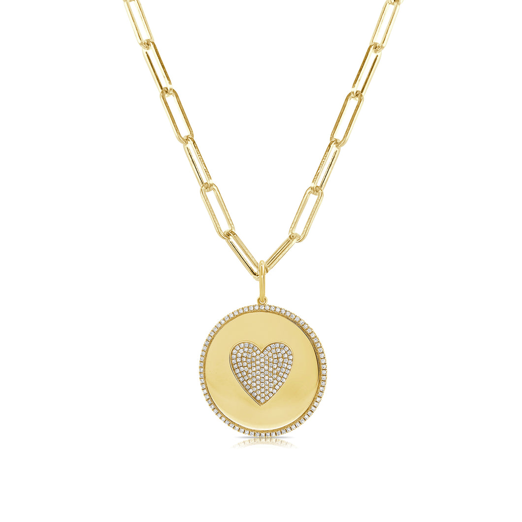 14k Gold & Diamond Heart Charm