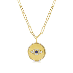 14k Gold & Diamond Evil Eye Charm