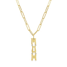Load image into Gallery viewer, 14k Gold &amp; Diamond Mom Charm