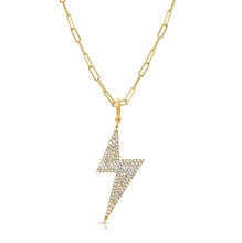 Load image into Gallery viewer, 14k Gold &amp; Diamond Lightning Bolt Charm