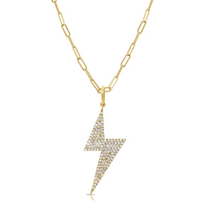 14k Gold & Diamond Lightning Bolt Charm