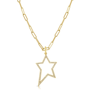 14k Gold & Diamond Star Charm