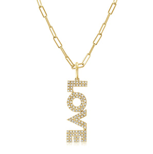 14k Gold & Diamond Love Charm