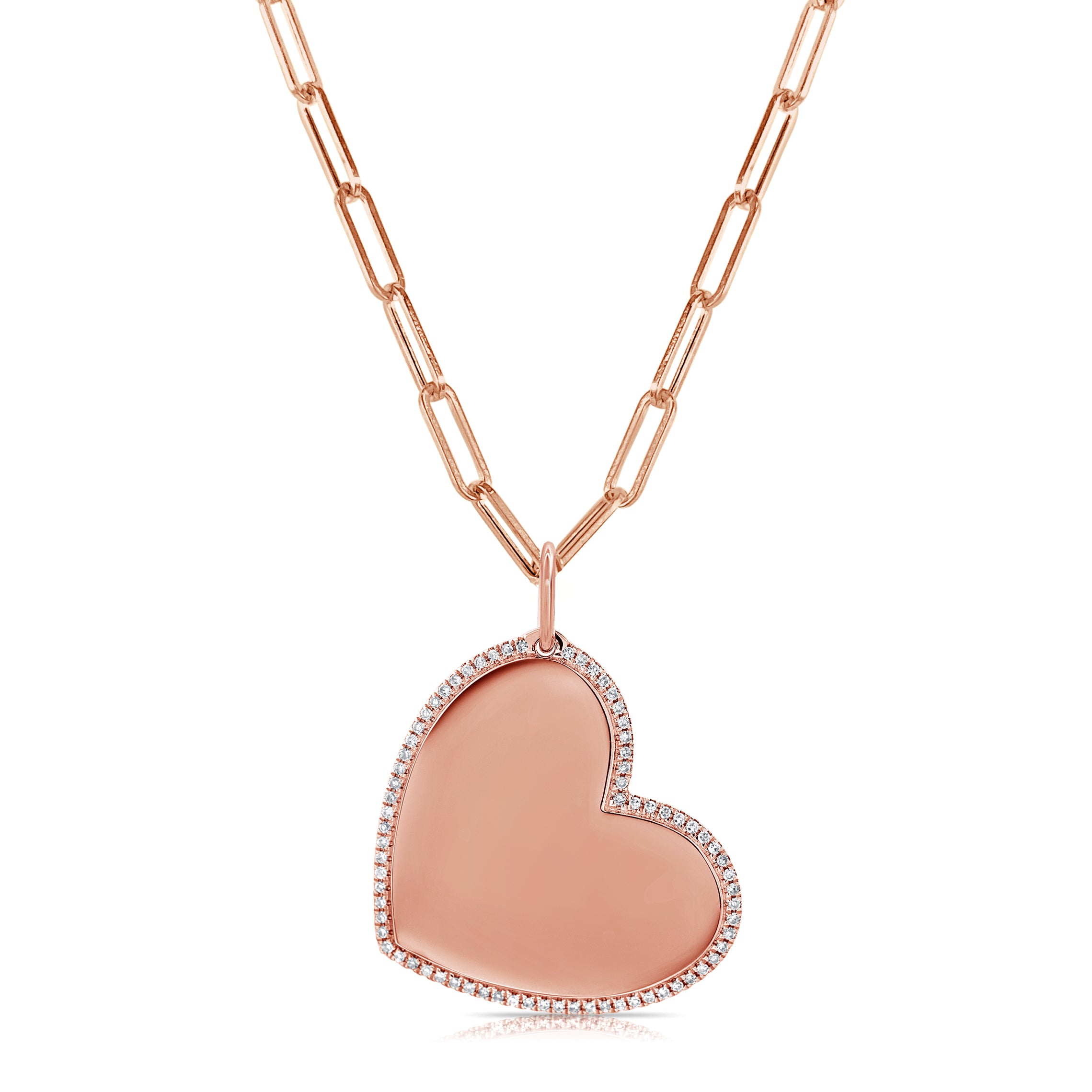 14k Gold & Diamond Heart Charm-0.49ct.