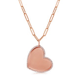 14k Gold & Diamond Heart Charm-0.49ct.