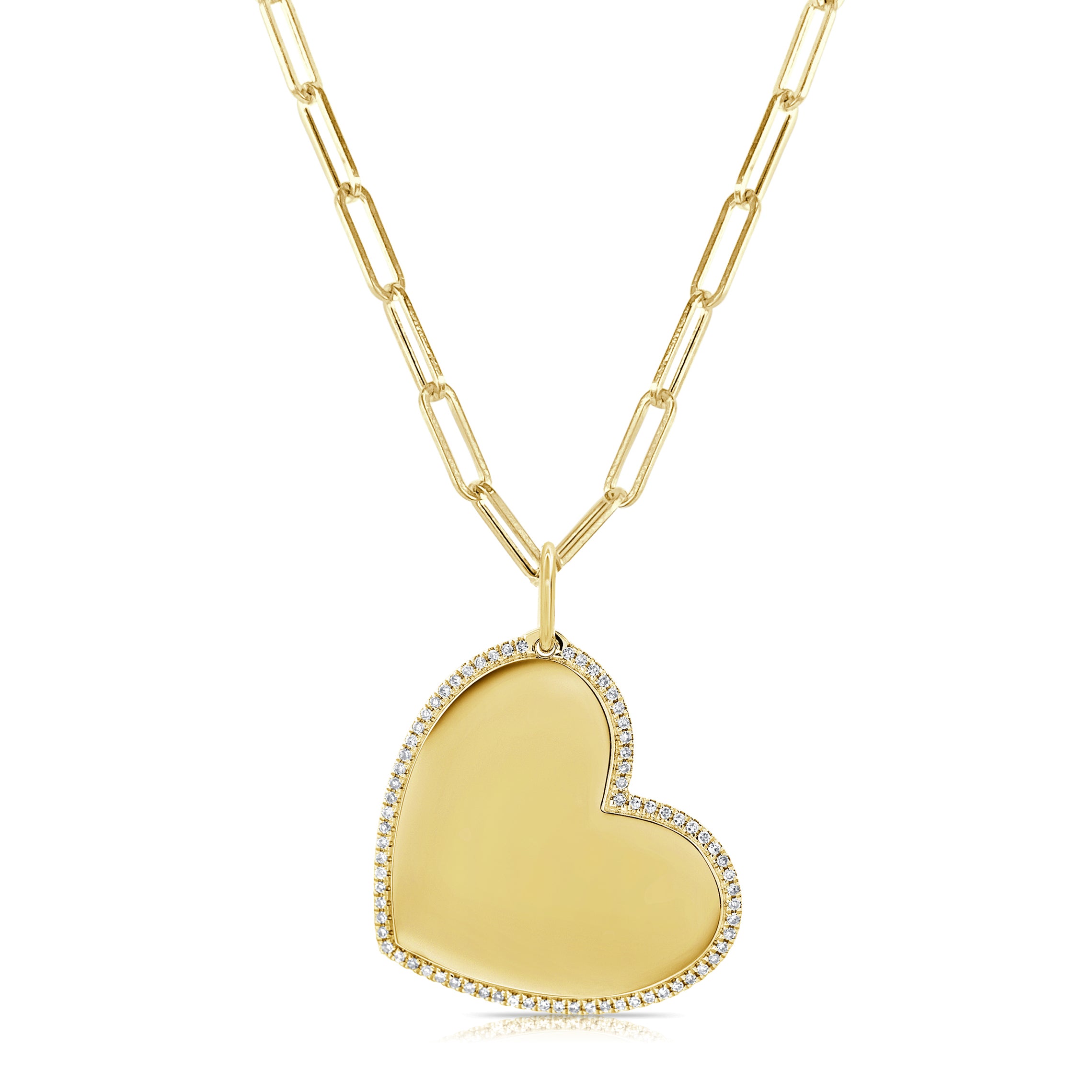 14k Gold & Diamond Heart Charm-0.49ct.