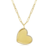 14k Gold & Diamond Heart Charm-0.49ct.