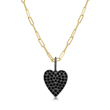 Load image into Gallery viewer, 14k Gold &amp; Black Diamond Heart Charm