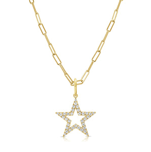 14k Gold & Diamond Star Charm