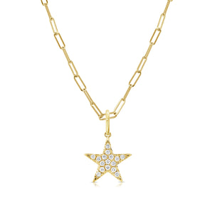 14k Gold & Diamond Star Charm
