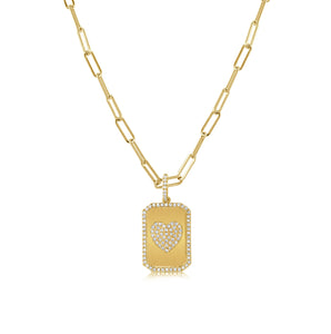 14k Gold & Diamond Heart Charm