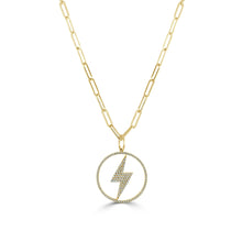 Load image into Gallery viewer, 14k Gold &amp; Diamond Lightning Bolt Charm