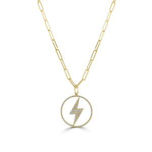 14k Gold & Diamond Lightning Bolt Charm