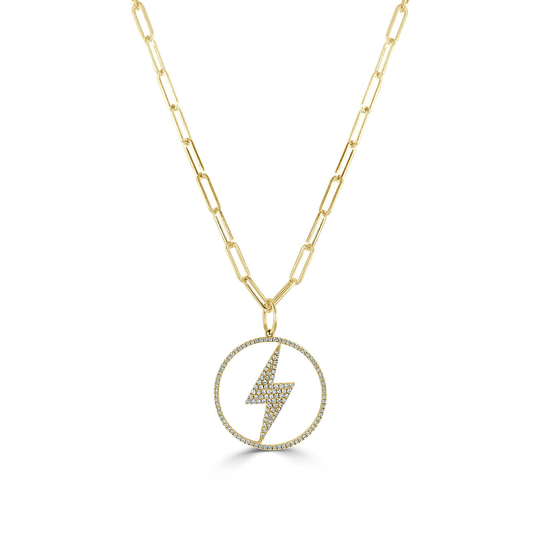 14k Gold & Diamond Lightning Bolt Charm