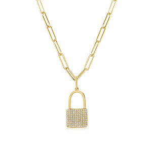 14k Gold & Diamond Lock Charm