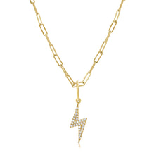 Load image into Gallery viewer, 14k Gold &amp; Diamond Lightning Bolt Charm