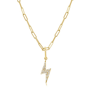14k Gold & Diamond Lightning Bolt Charm