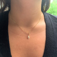Load image into Gallery viewer, 14k Gold &amp; Diamond Lightning Bolt Charm