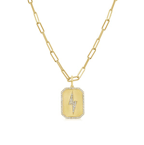 14k Gold & Diamond Lightning Bolt Charm