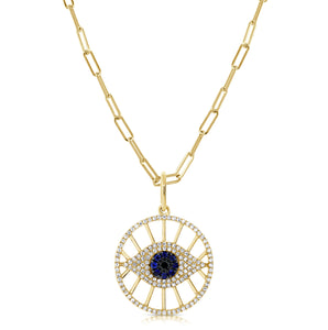 14k Gold & Diamond Evil Eye Charm