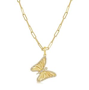 14k Gold & Diamond Butterfly Charm