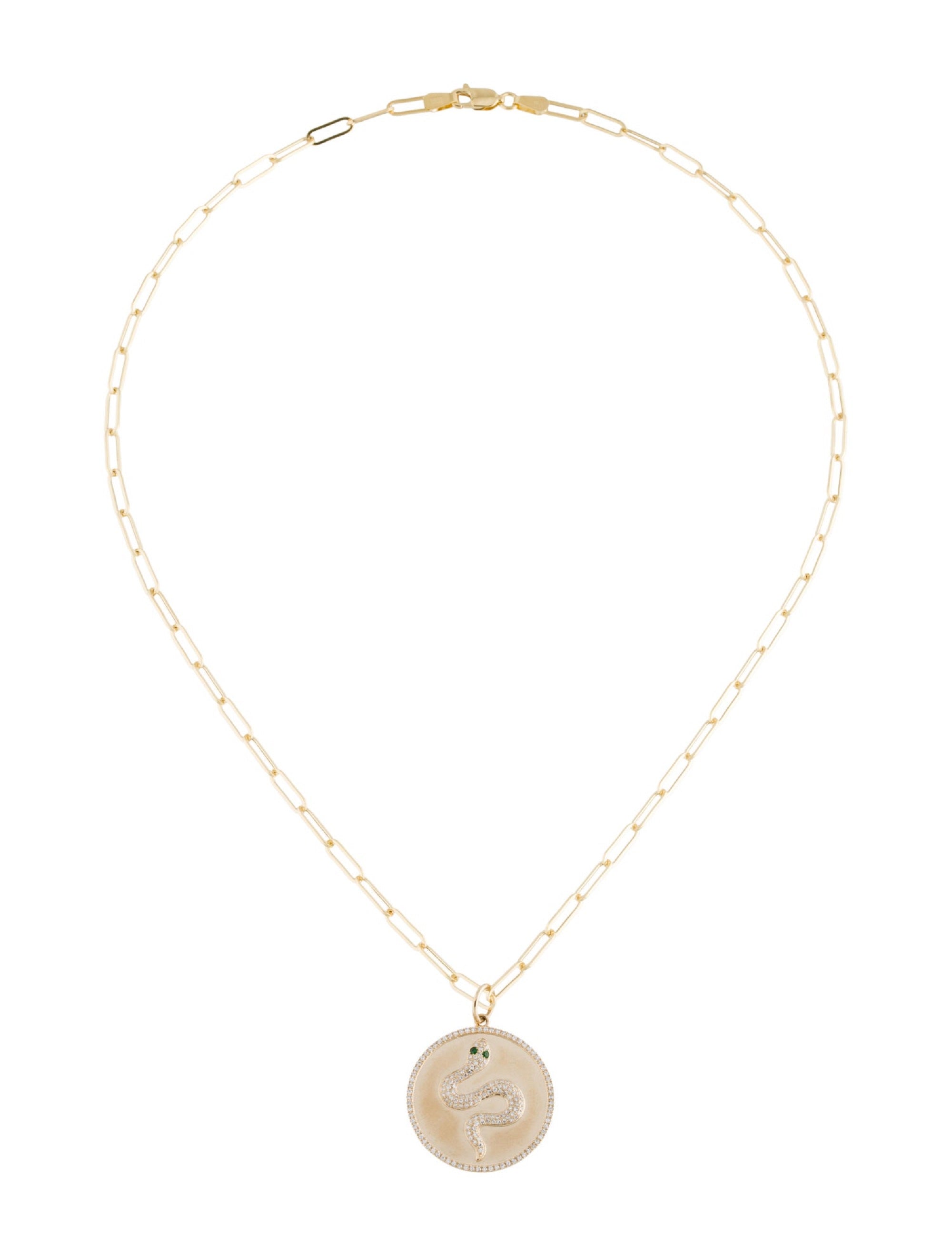 14k Gold & Diamond Snake Charm - 0.42ct