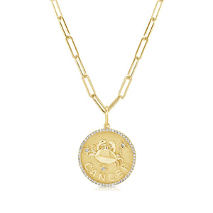 14k Gold & Diamond Zodiac Charm - Cancer