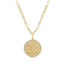 Load image into Gallery viewer, 14k Gold &amp; Diamond Zodiac Charm -Libra