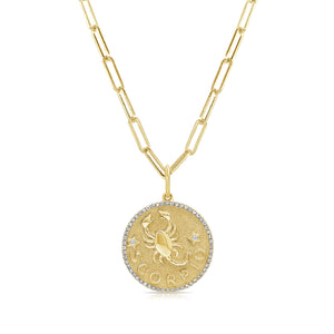 14k Gold & Diamond Zodiac Charm - Scorpio