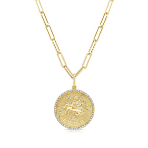 14k Gold & Diamond Zodiac Charm - Sagittarius