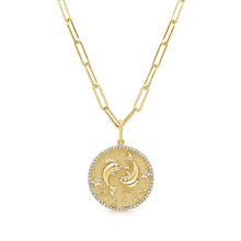 Load image into Gallery viewer, 14k Gold &amp; Diamond Zodiac Charm - Pisces