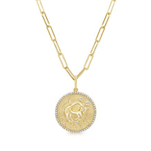 Load image into Gallery viewer, 14k Gold &amp; Diamond Zodiac Charm - Taurus