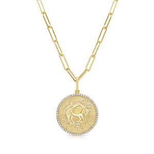 14k Gold & Diamond Zodiac Charm - Taurus