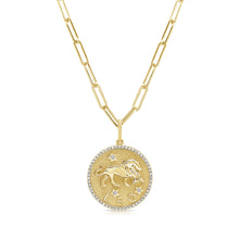 Load image into Gallery viewer, 14k Gold &amp; Diamond Zodiac Charm - Leo