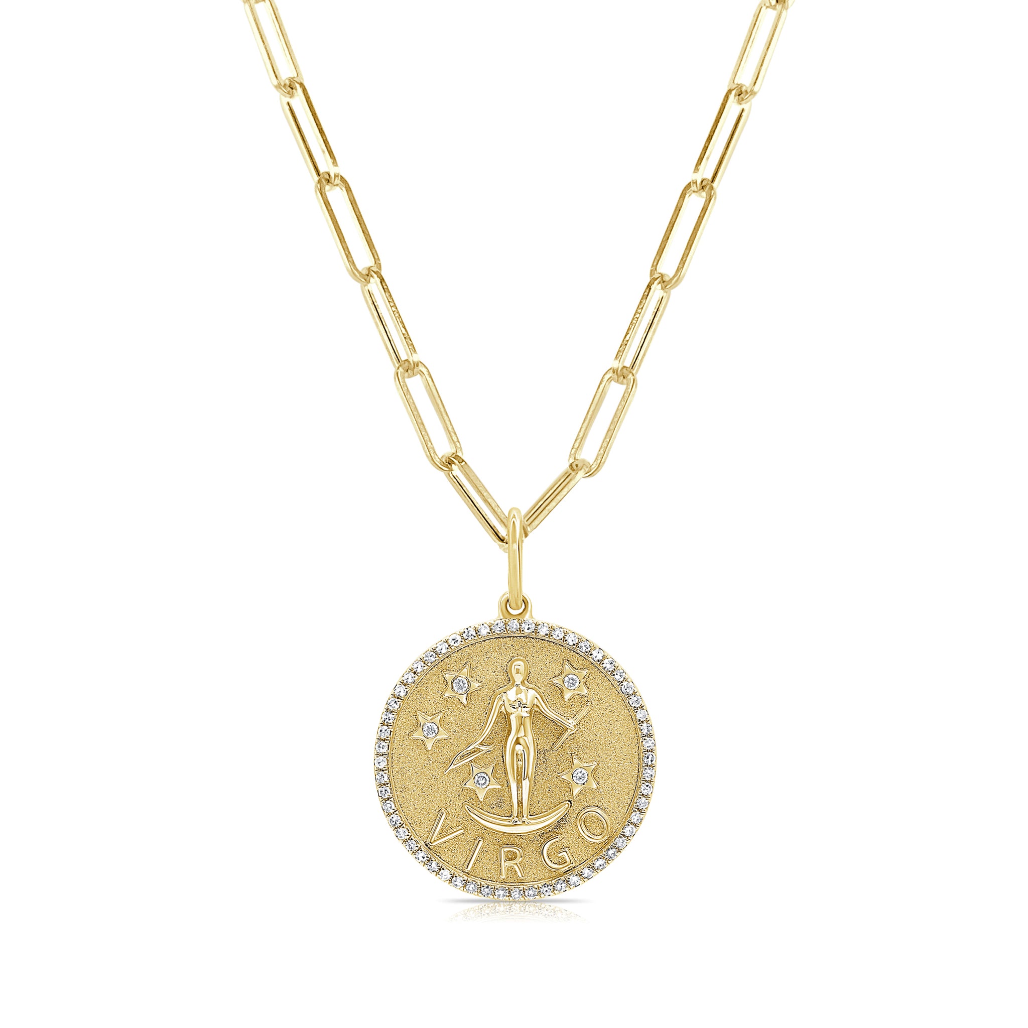 14k Gold & Diamond Zodiac Charm - Virgo – Sabrina Design